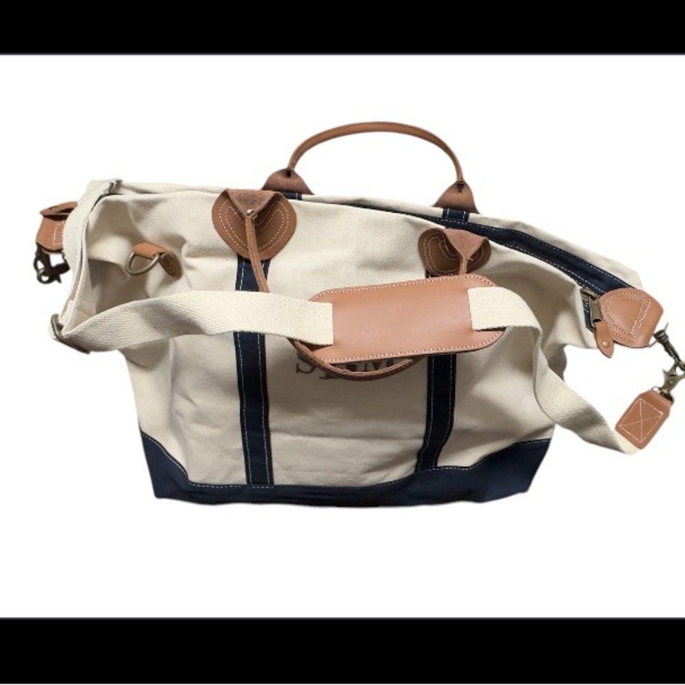 Navy Weekender Duffle Bag With Shoulder Strap, Large